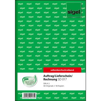 Business form Sigel SD017 Green A5 80 sheets