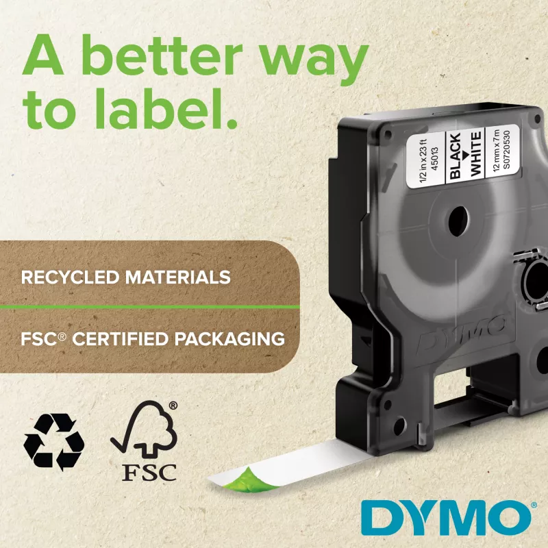 DYMO Authentic D1 Labels | 24mm x 7m Roll | Black Print on Red | Self-Adhesive Labels for LabelManager Label Printers
