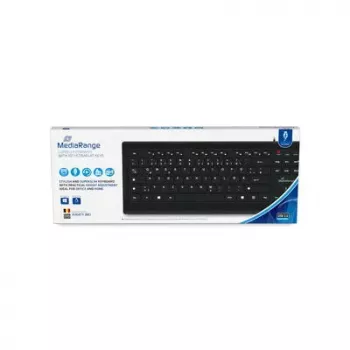 MediaRange MROS101-BE keyboard Home USB AZERTY Belgian Black Full-size 107 keys