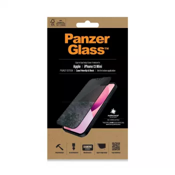 PanzerGlass Privacy Screen Protector Apple iPhone 13 Mini Edge-to-Edge Scratch Shock Resistant