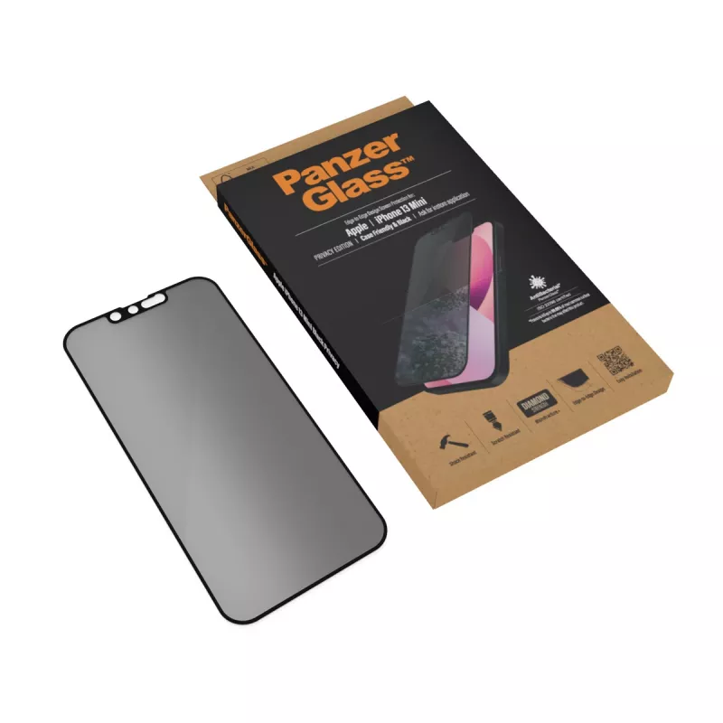 PanzerGlass Privacy Screen Protector Apple iPhone 13 Mini Edge-to-Edge Scratch Shock Resistant