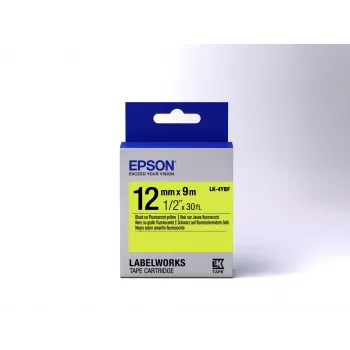 Epson Label Cartridge Fluorescent LK-4YBF Black/Yellow 12mm (9m)