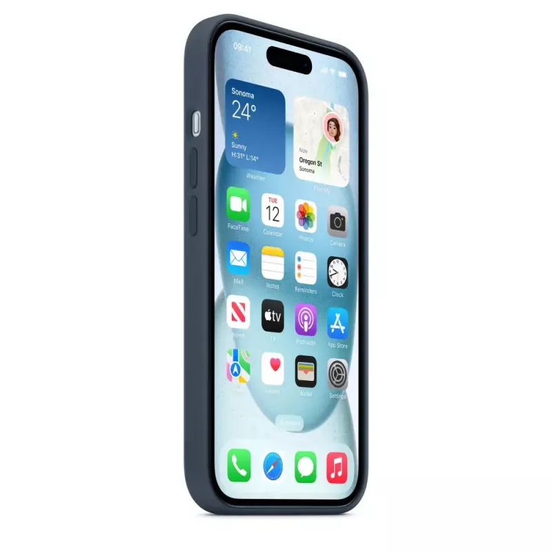 Silicone Case Cover Apple iPhone 15 MagSafe Storm Blue