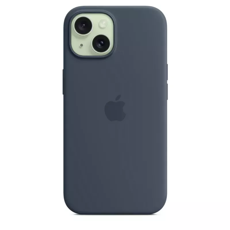 Silicone Case Cover Apple iPhone 15 MagSafe Storm Blue