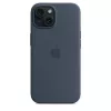 Silicone Case Cover Apple iPhone 15 MagSafe Storm Blue