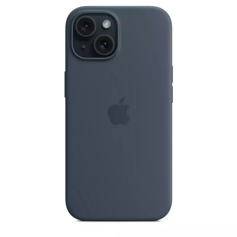Silicone Case Cover Apple iPhone 15 MagSafe Storm Blue