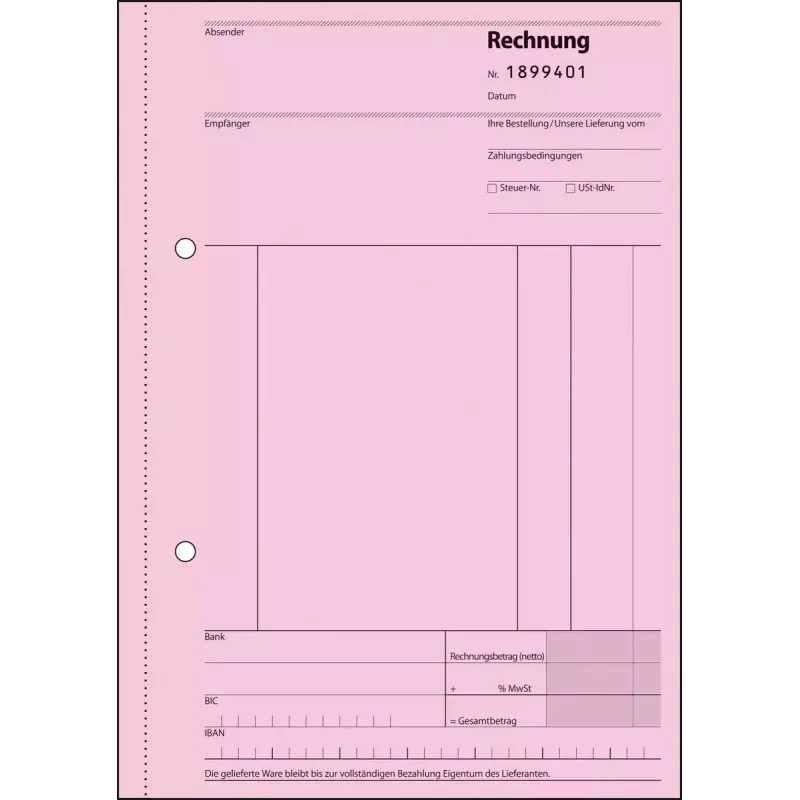 Business Form Sigel SD132 A5 Pink White Yellow 150 Sheets