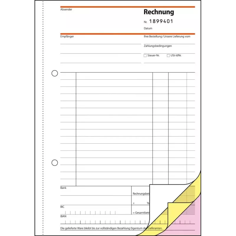 Business Form Sigel SD132 A5 Pink White Yellow 150 Sheets
