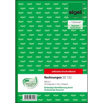 Business Form Sigel SD132 A5 Pink White Yellow 150 Sheets