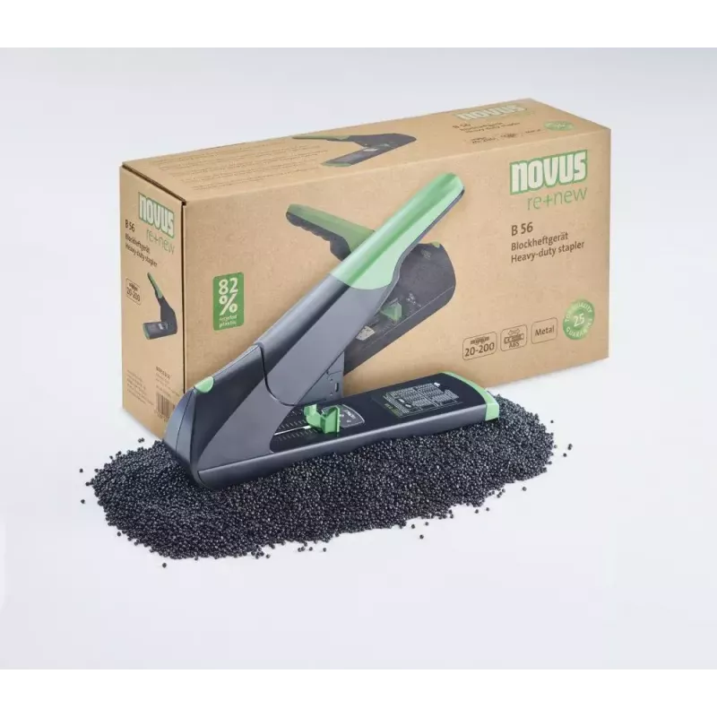 Stapler Novus B 56 re+new Black Green 200 sheets capacity