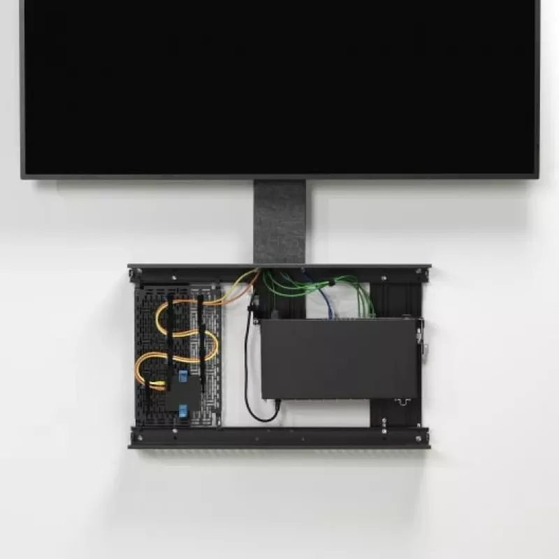 Chief Fusion Storage Cabinet FCASTC – Lockable AV Equipment Enclosure for Fusion Mounts, 30 kg Capacity, Fits 127 cm to 2.18 m Displays, Black