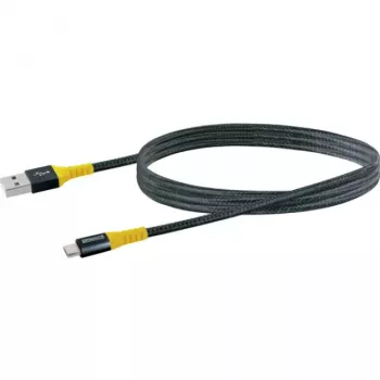 USB Cable Schwaiger WKUM10 511 1.2m USB A Micro-USB B Black Yellow