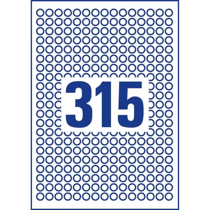 Self-adhesive label Circle Avery L6019REV-25