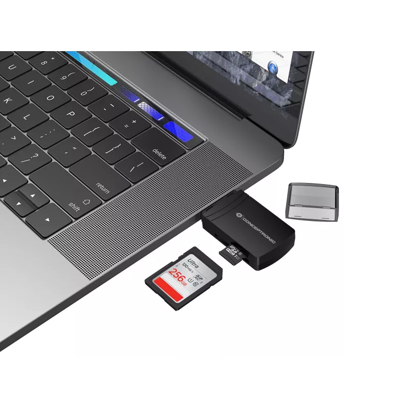 Conceptronic BIAN06B SD TF/MicroSD 4.0 Card Reader, UHS-II, USB 3.0, 5Gbps