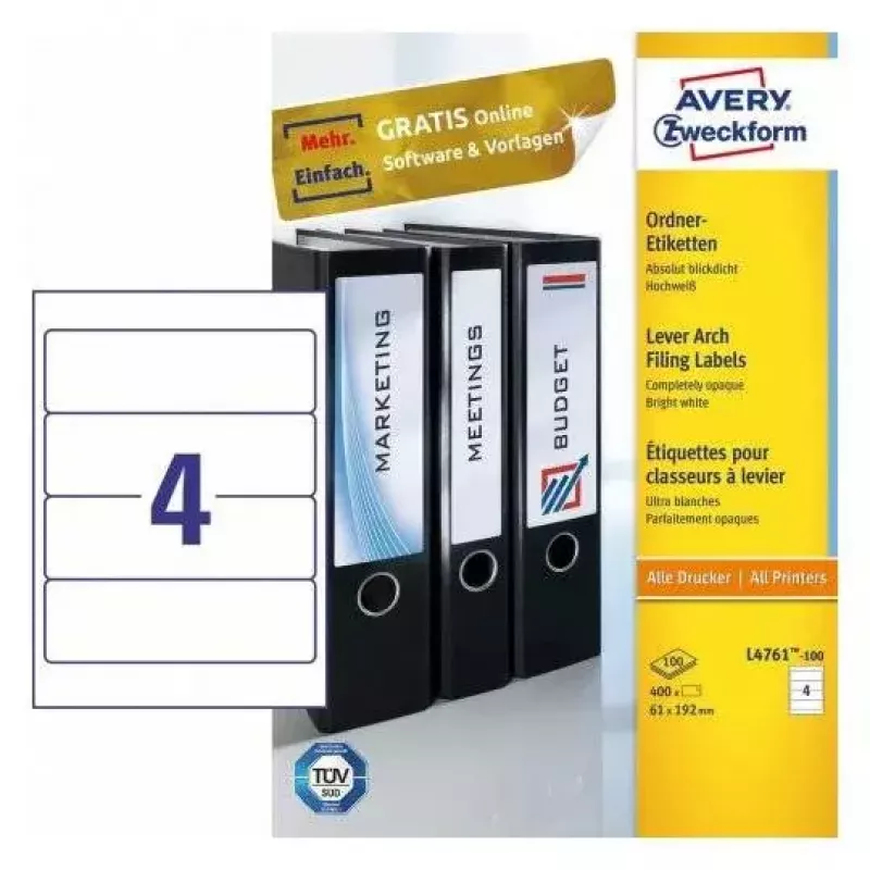 Self-adhesive label Avery L4761-100 Rounded rectangle