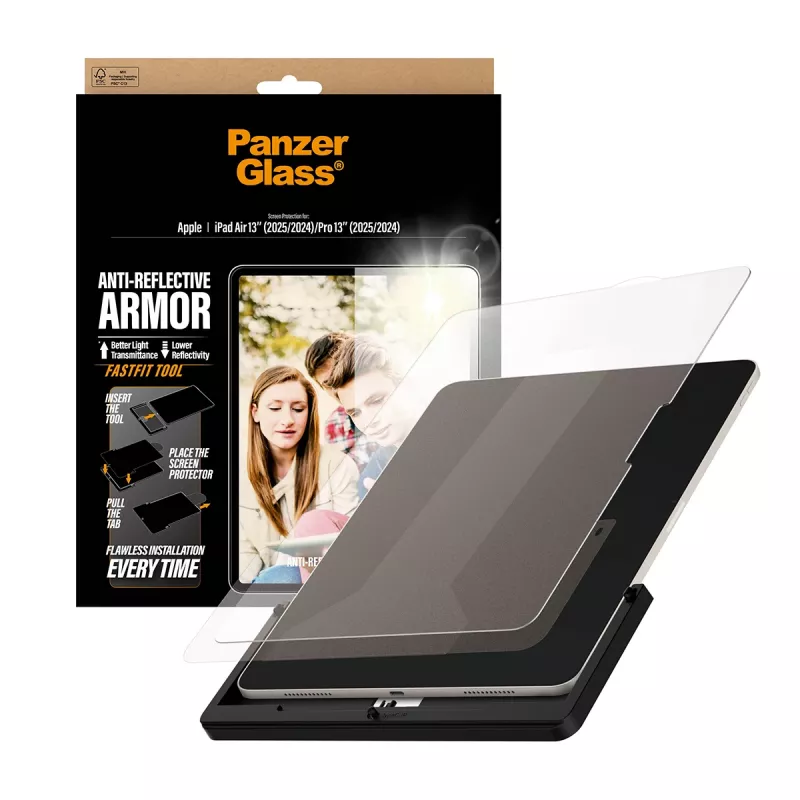 PanzerGlass ® Anti-Reflective Armor Screen Protector iPad Air 13 inch (2024-2026) | Pro 13 inch (2024-2025) | Ultra-Wide Fit w. Fastfit tool