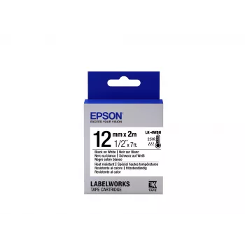 Epson Label Cartridge Heat Resistant LK-4WBH Black/White 12mm (2m)