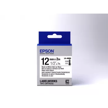 Epson Label Cartridge Heat Resistant LK-4WBH Black/White 12mm (2m)