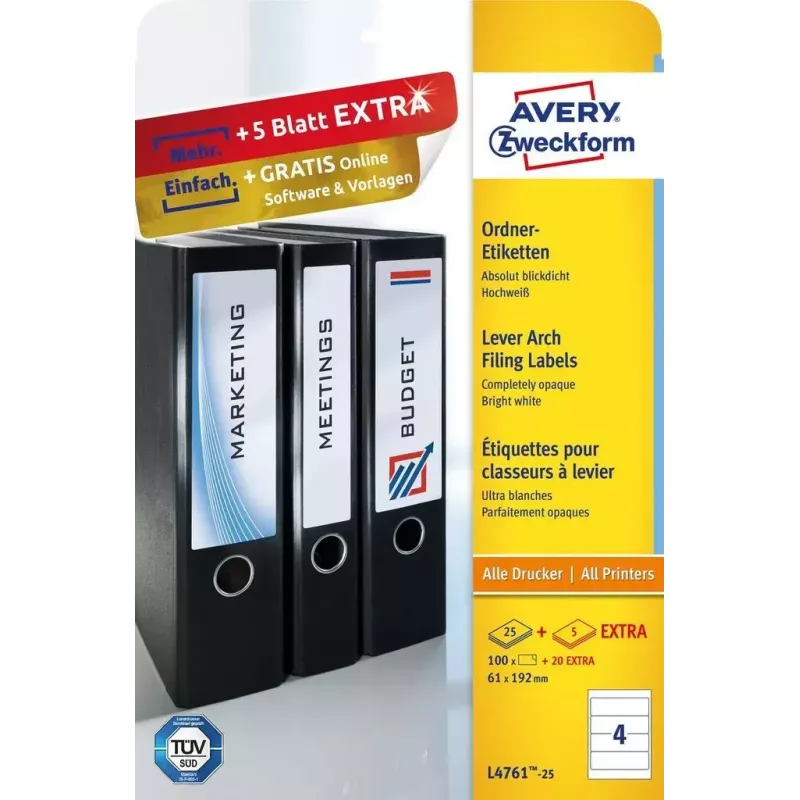 Self-adhesive label Avery L4761-25 Rounded rectangle