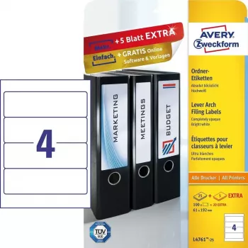 Self-adhesive label Avery L4761-25 Rounded rectangle