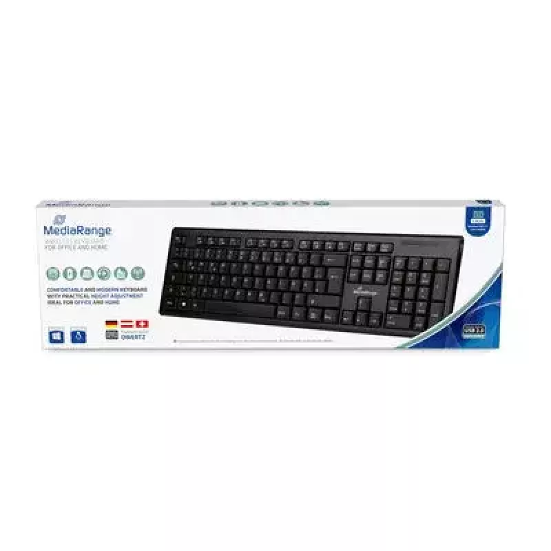 Keyboard MediaRange MROS111 Universal RF Wireless QWERTZ Black