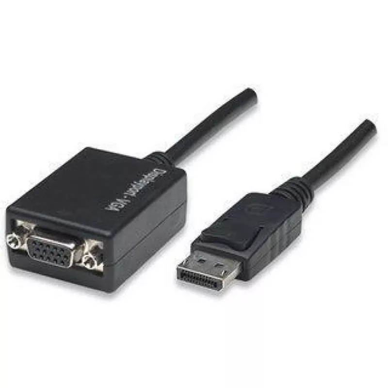 Techly DisplayPort DP to VGA Adapter M F IADAP DSP-250, 0.07 m, DisplayPort, 2 x VGA (D-Sub), Male, Female, 1920 x 1200 pixels