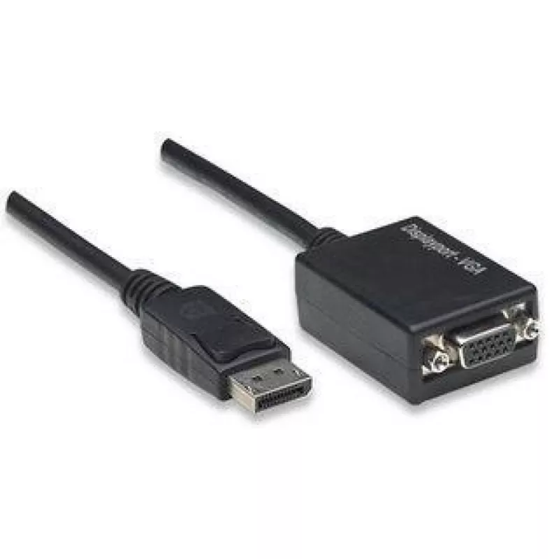 Techly DisplayPort DP to VGA Adapter M F IADAP DSP-250, 0.07 m, DisplayPort, 2 x VGA (D-Sub), Male, Female, 1920 x 1200 pixels