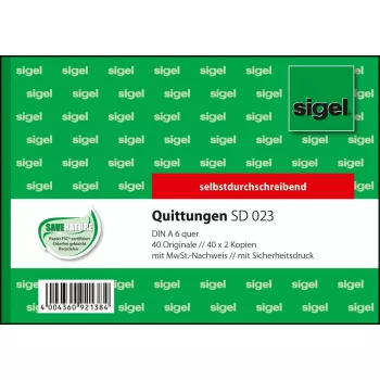 Business Form Sigel SD023 Green A6 Q 120 Sheets