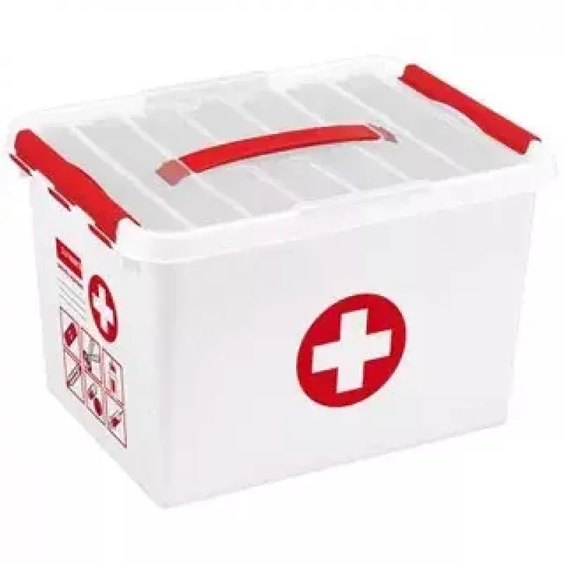 Storage box Sunware Q-line Rectangular Red White