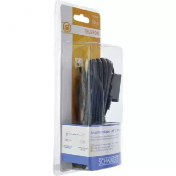 Cable RJ-11 Schwaiger 10m TAE-N Black