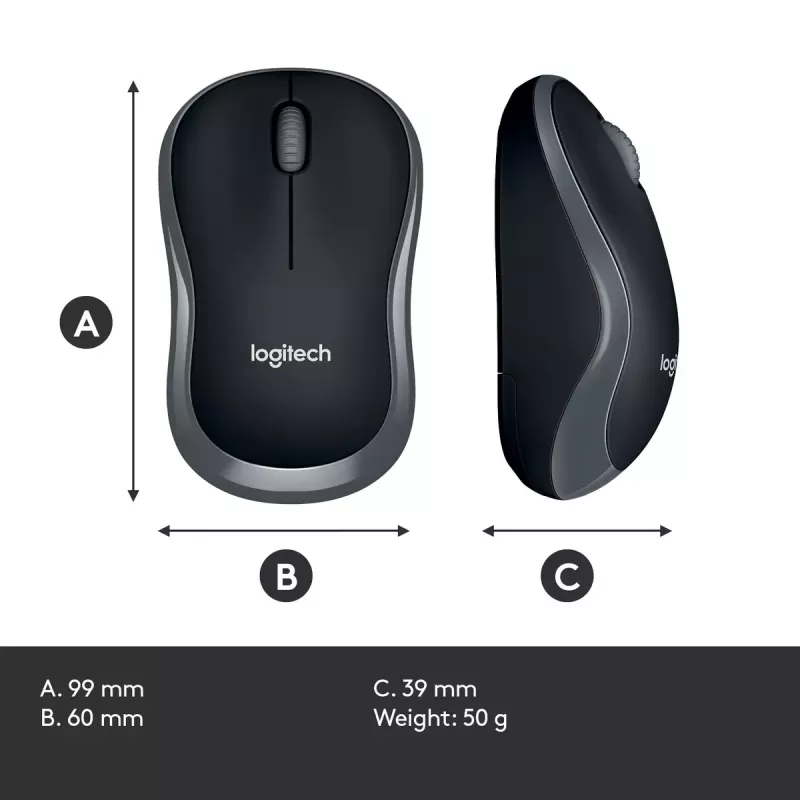Mouse Logitech M185 swift Wireless Gray