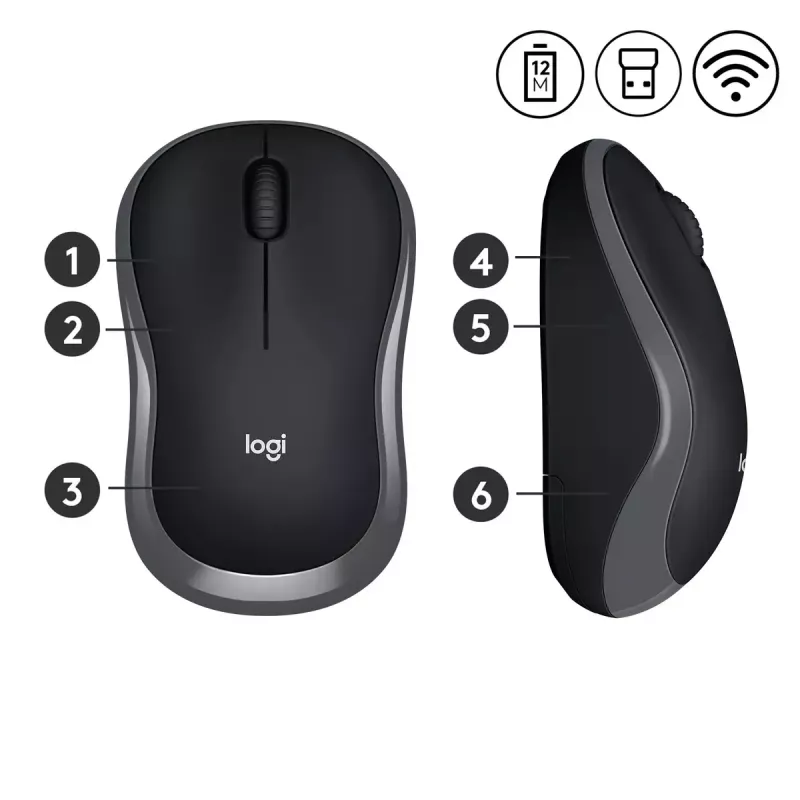 Mouse Logitech M185 swift Wireless Gray