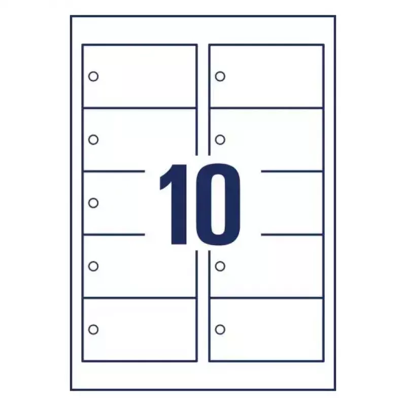 Non-adhesive printer label Avery T1001-10 White 9x5 cm 100 pcs