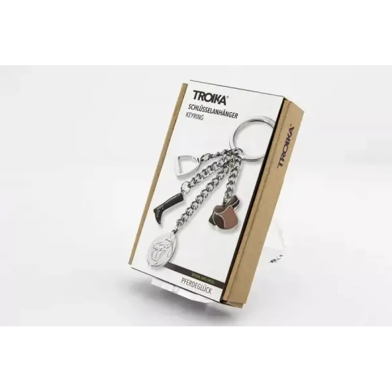 Keyring TROIKA KR13-17/CH Black Brown Silver 46mm 4mm 40g