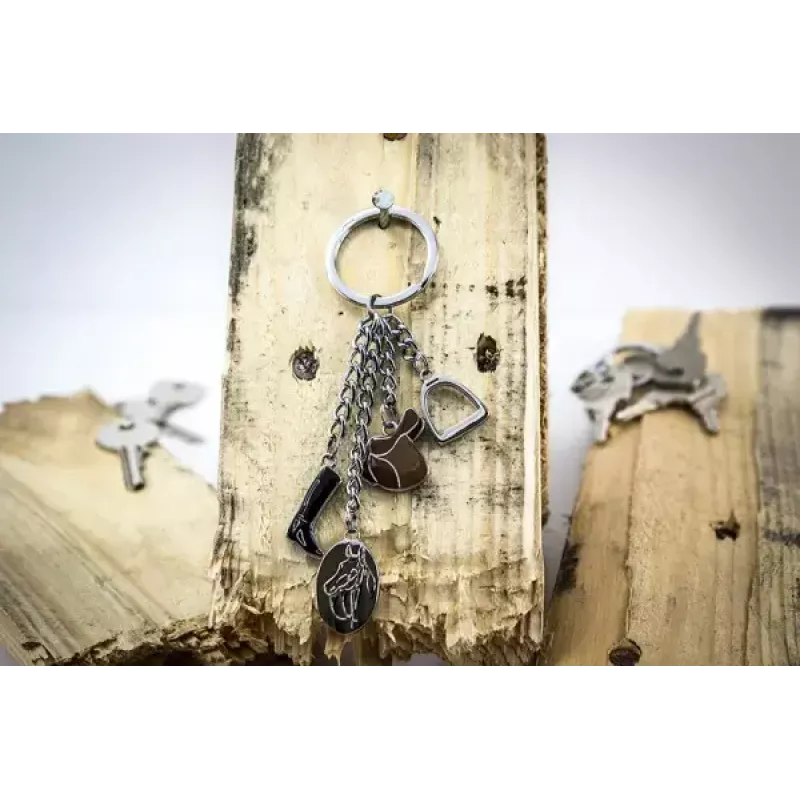 Keyring TROIKA KR13-17/CH Black Brown Silver 46mm 4mm 40g