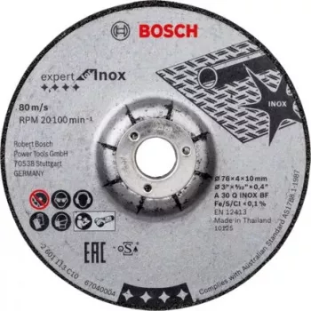 Bosch Expert for Inox grinding discs, 76 x 4 x 10 mm, 2 pcs