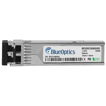 Fiber optic SFP transceiver BlueOptics J4858D-BO, 1250 Mbit/s, 850 nm, silver