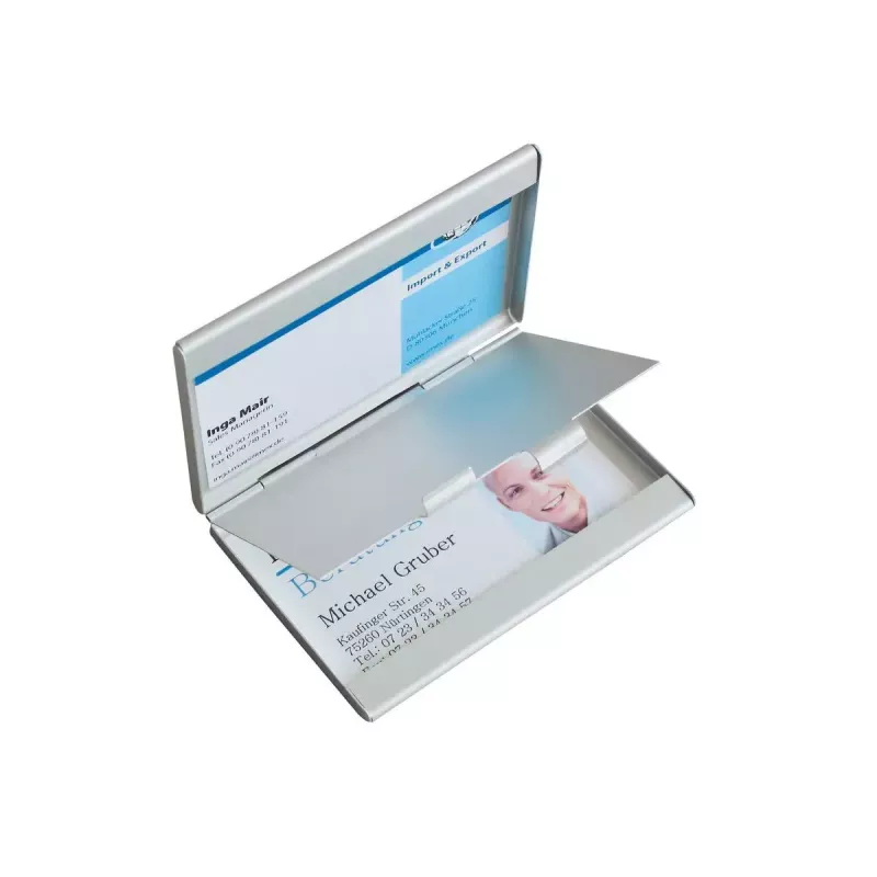 Business Card Holder Sigel VZ136 Aluminium Silver