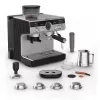 Espresso machine KRUPS XP801T semi‑automatic with built‑in grinder, 3 L water tank, 2‑cup output, black/stainless steel