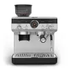 Espresso machine KRUPS XP801T semi‑automatic with built‑in grinder, 3 L water tank, 2‑cup output, black/stainless steel