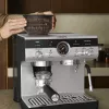 Espresso machine KRUPS XP801T semi‑automatic with built‑in grinder, 3 L water tank, 2‑cup output, black/stainless steel