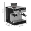 Espresso machine KRUPS XP801T semi‑automatic with built‑in grinder, 3 L water tank, 2‑cup output, black/stainless steel