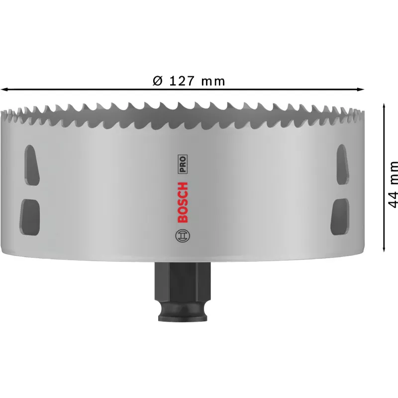 Bosch PRO Multi Material PC Plus, 44/127 mm, Single, Drill, Drywall, Metal, Non-ferrous metal, Plastic, Softwood, Black, Grey, Cobalt steel, Cobalt Alloy High-Speed Steel (HSS-Co)