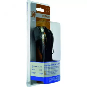 Cable RJ-11 Schwaiger TAL6236533 6.0m TAE-N Black