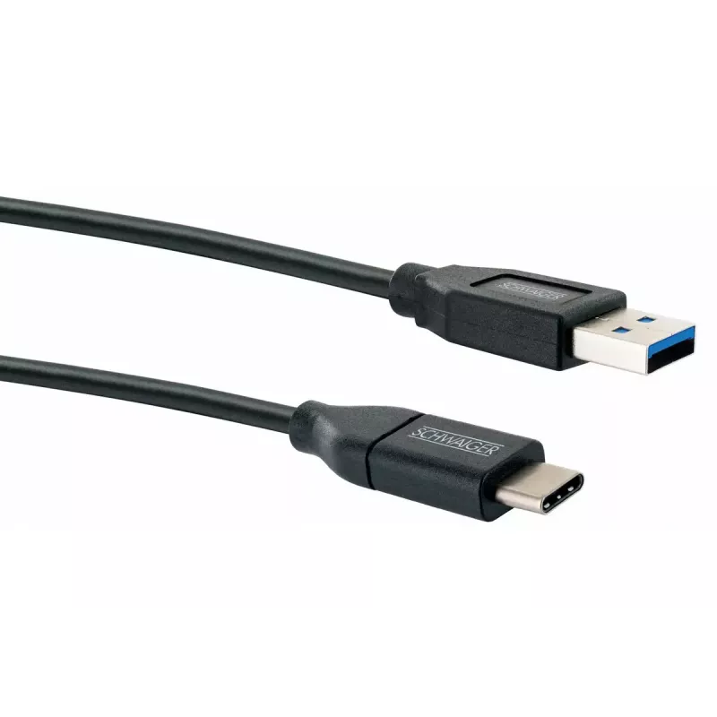 USB Cable Schwaiger LK 050 C USB 3.2 Gen 2 0.5m USB A USB C Black