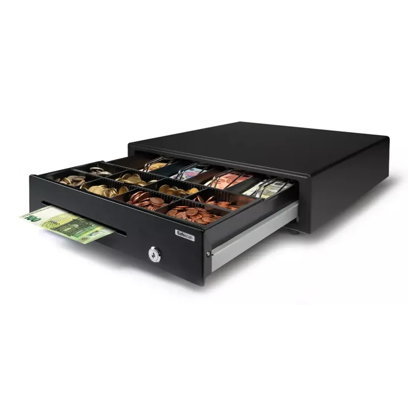 Electronic cash drawer Safescan SD-4141, steel housing, black, 410×415×115 mm, includes 6 keys