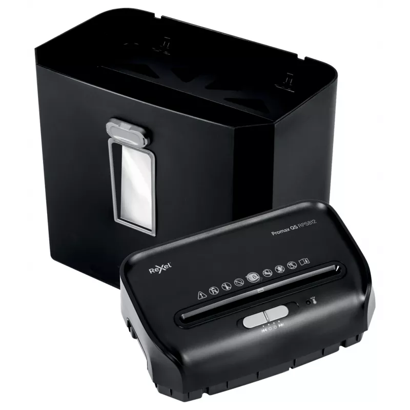 Rexel ProMax RPS812 Strip Cut Paper Shredder P2, Strip shredding, 22 cm, 6 mm, 12 L, 88 sheets, 58 dB