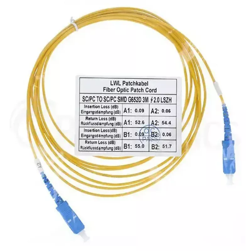 Fibre optic cable BlueOptics SFP2222BU7.5MK SC G.657.A1 7.5 m Yellow