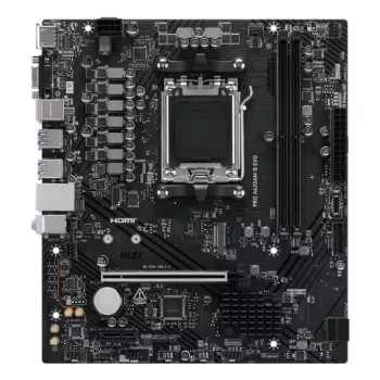 Motherboard MSI PRO A620AM-B EVO ATX — AMD A620A, Socket AM5, DDR5 2× DIMM up to 128 GB, 5 Gb Ethernet, M.2 & SATA III, HDMI 2.1