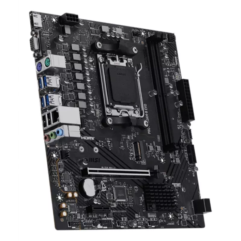 Motherboard MSI PRO A620AM-B EVO ATX — AMD A620A, Socket AM5, DDR5 2× DIMM up to 128 GB, 5 Gb Ethernet, M.2 & SATA III, HDMI 2.1